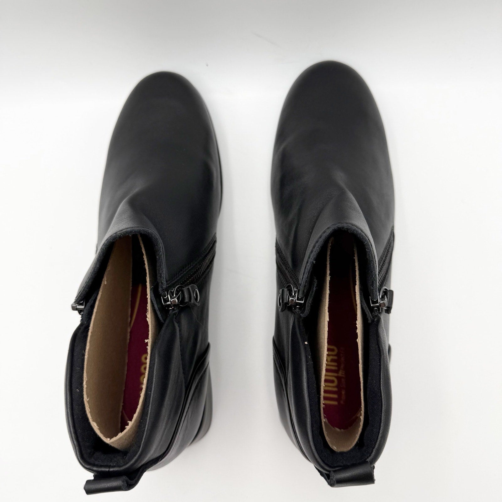 Munro Womens Neko Ankle Booties US 10.5 M Black Tumbled Leather NIB
