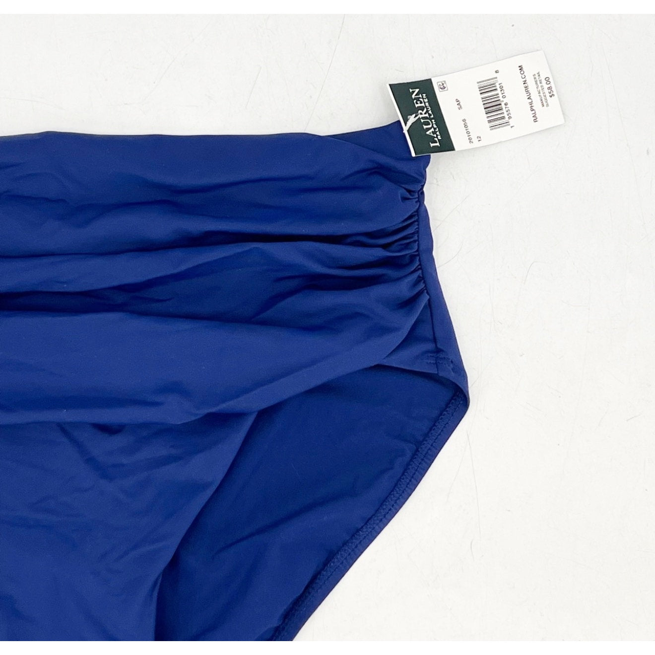 LAUREN RALPH LAUREN High Waist Bikini Bottoms Size 12 Blue Sapphire Navy NWT