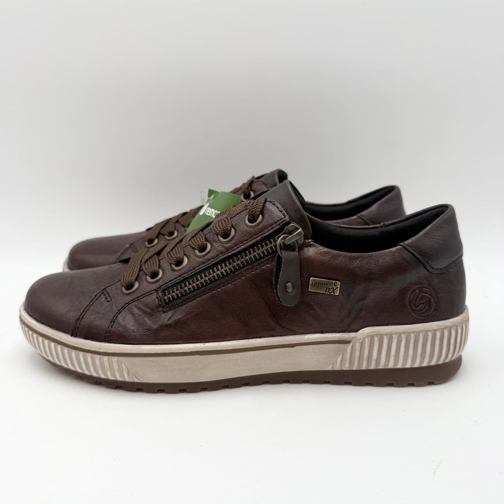 Rieker Womens Maditta 00 Casual Low Sneakers Size 6 EU 37 Brown Leather NIB