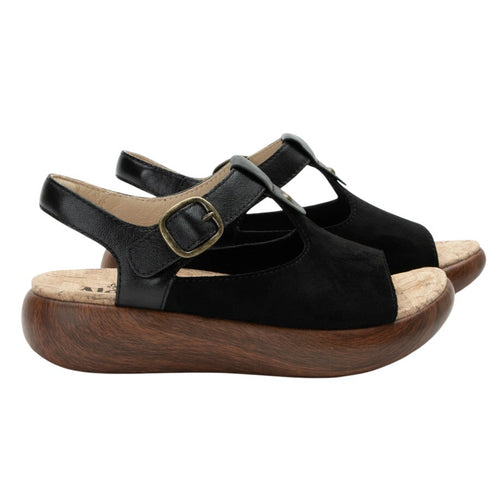 Alegria Womens Betsie Stretch Sandals EU 42 US 11.5-12 Black Leather NWOB