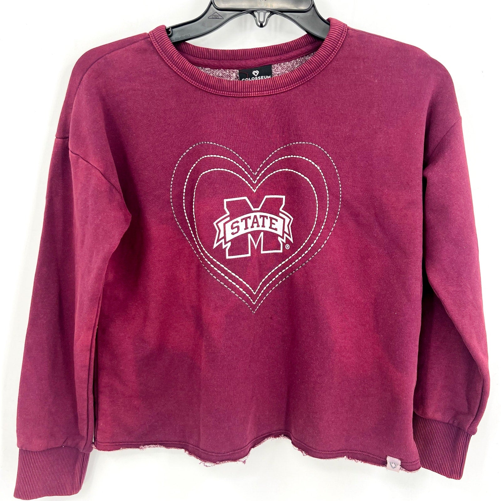 COLOSSEUM Youth A&M Aggies Cropped Sweatshirt XL Red Maroon Fleece Crewneck NWT