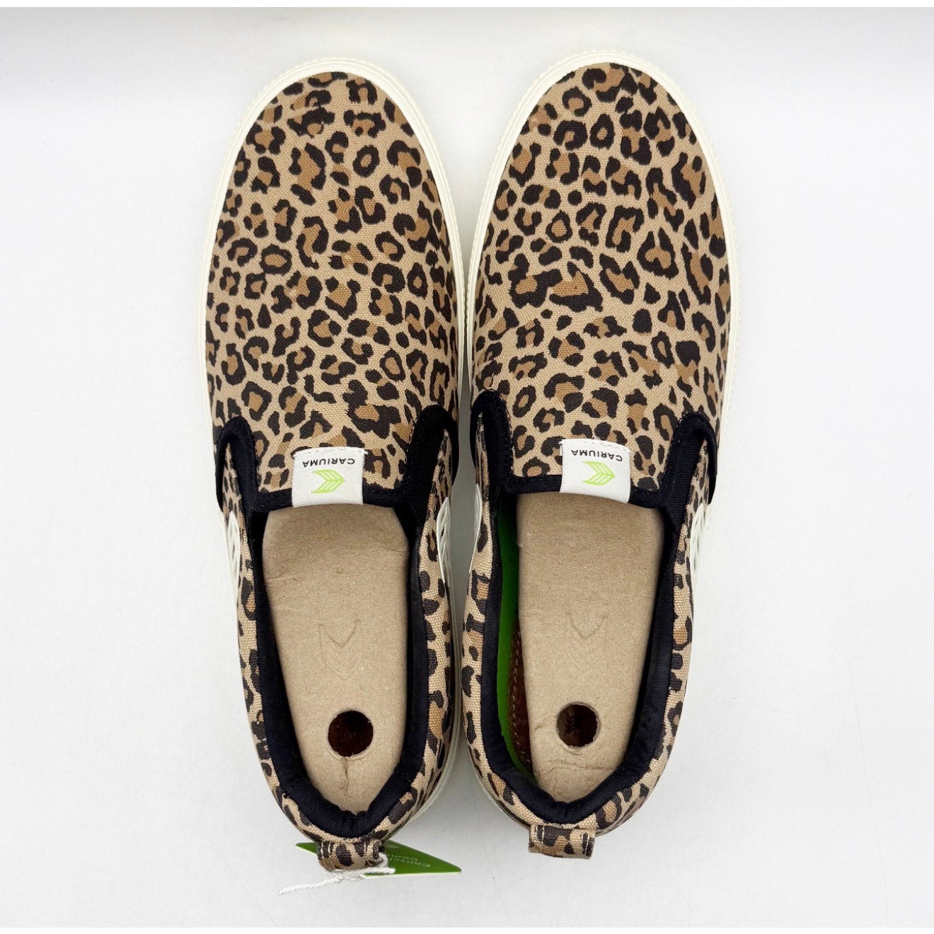 Cariuma Slip-On Canvas Sneakers Mens 10.5 Womens 12 Leopard Tan NIB