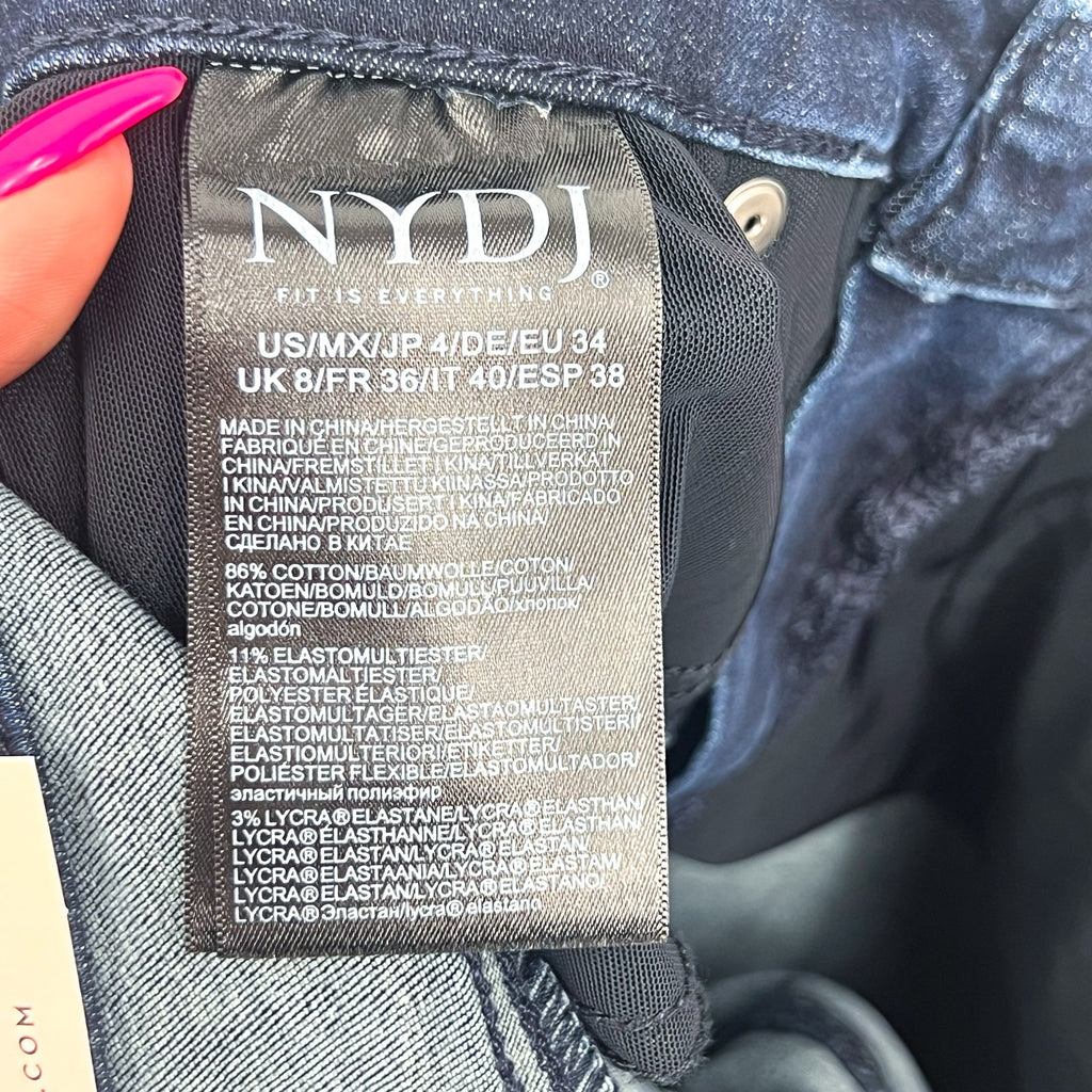 NYDJ Curves 360 Womens Slim Straight Crop Jeans Size 4 Mesquite Blue NWT