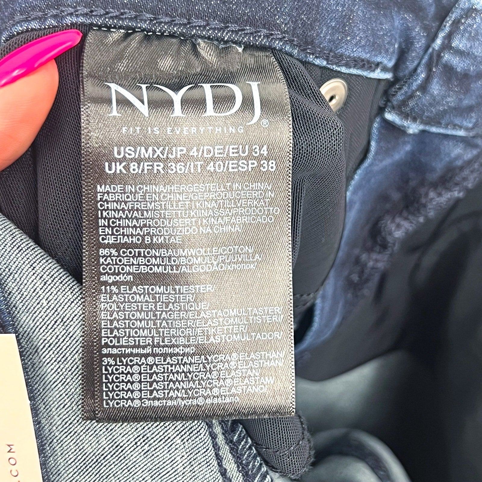 NYDJ Curves 360 Womens Slim Straight Crop Jeans Size 4 Mesquite Blue NWT