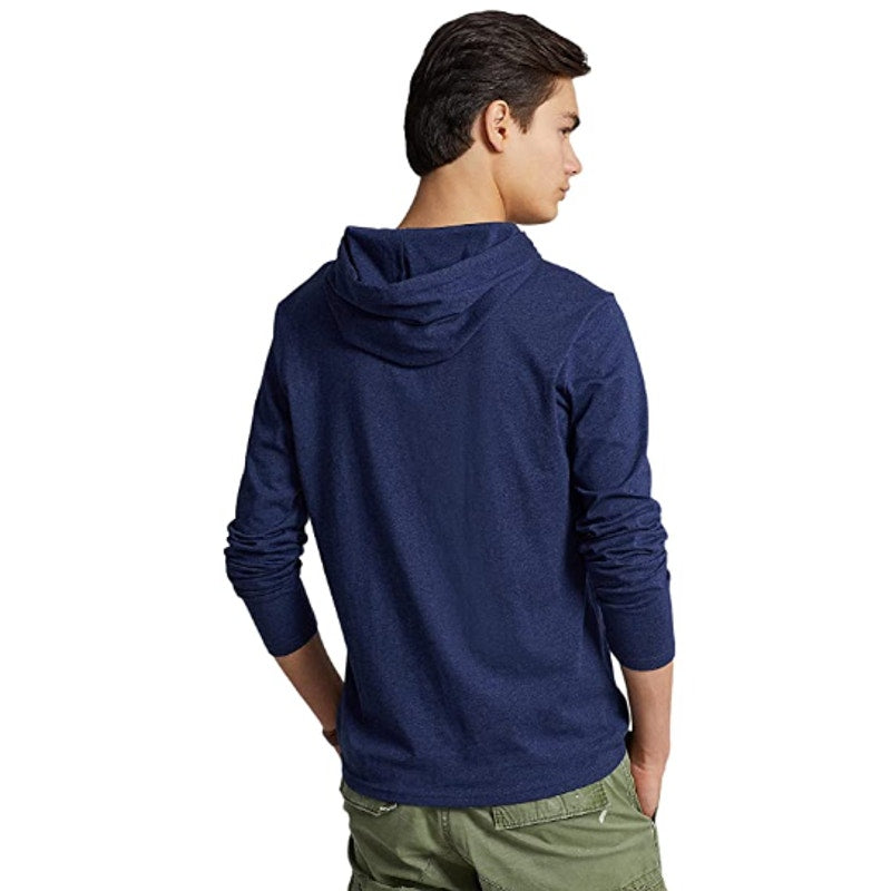 POLO RALPH LAUREN Mens Jersey Hoodie Tshirt Large Navy Blue Long Sleeve NWT