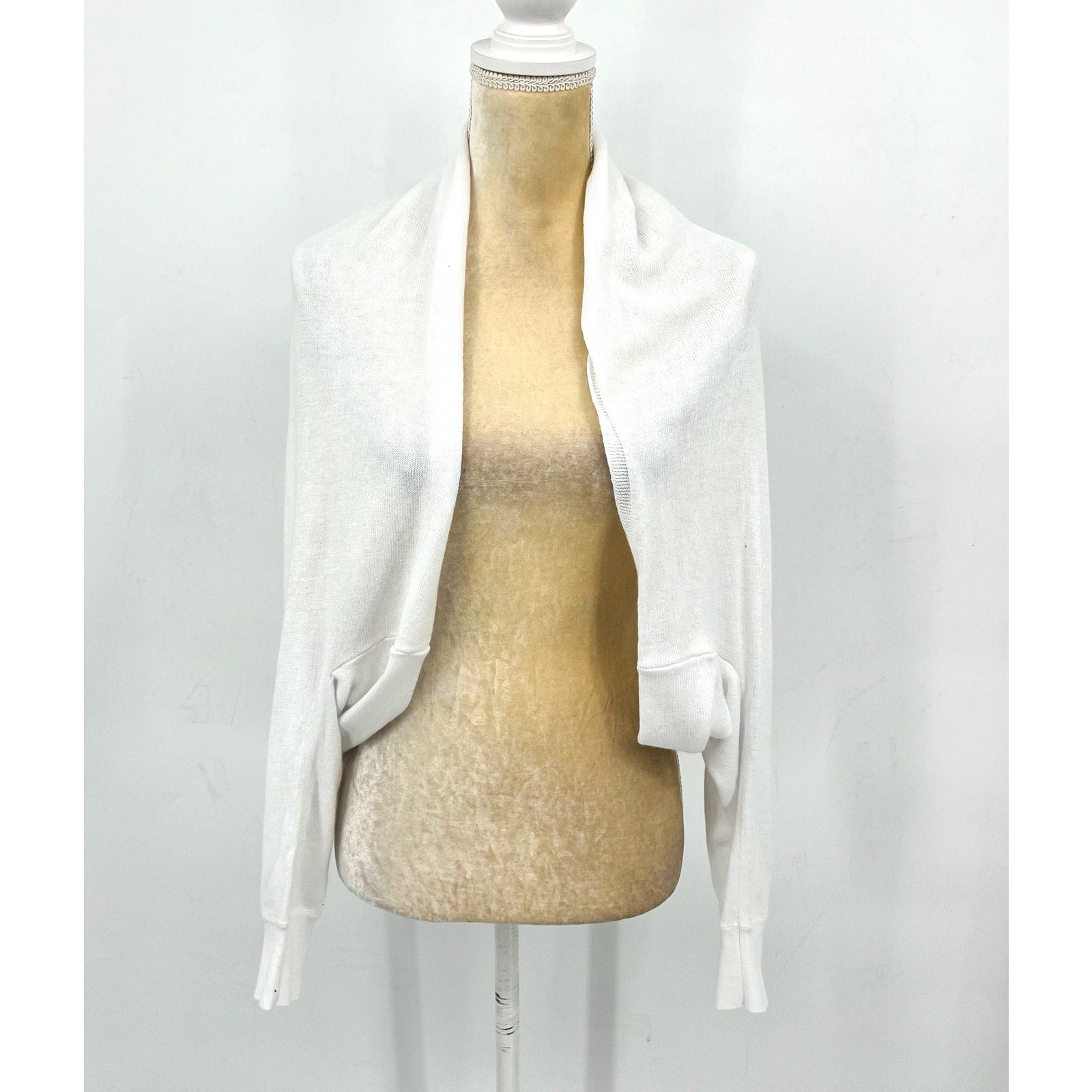 NIC + ZOE Women's Cotton Cashmere Shrug Cardigan Large White Long Sleeve NWT