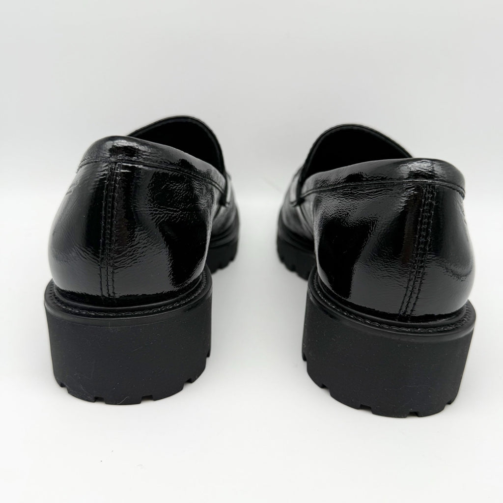 Vagabond Women Kenova Penny Loafers EU 40 US 10 Black Crinkle Leather NIB