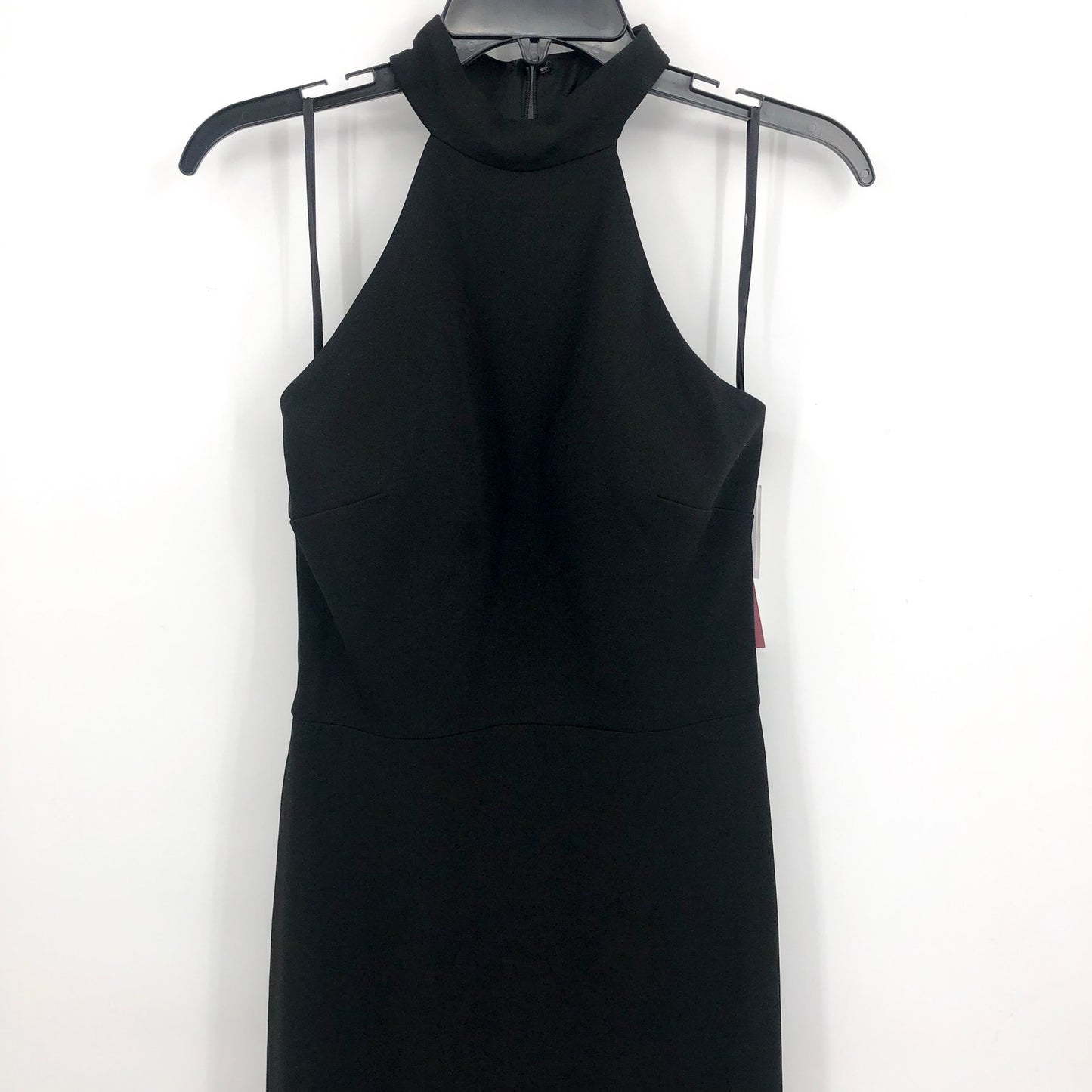 AQUA FORMAL Women's Halter Neck Slit Maxi Gown Size 4 Black Sleeveless NWT