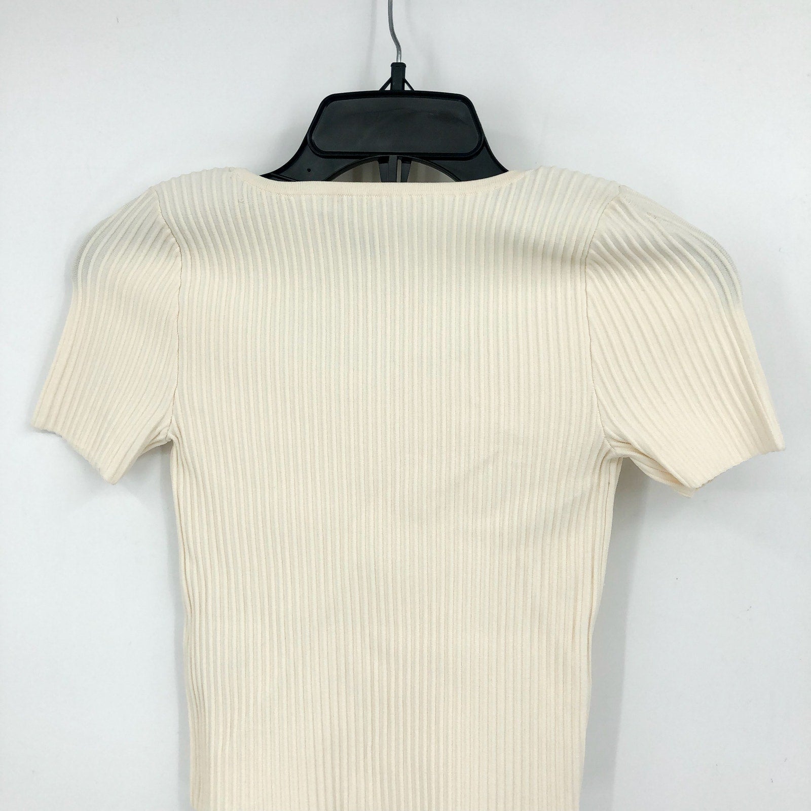 MADEWELL Womens Ottoman Crop Sweater Tee XXS Bright Ivory Short Sleeve Top NWT