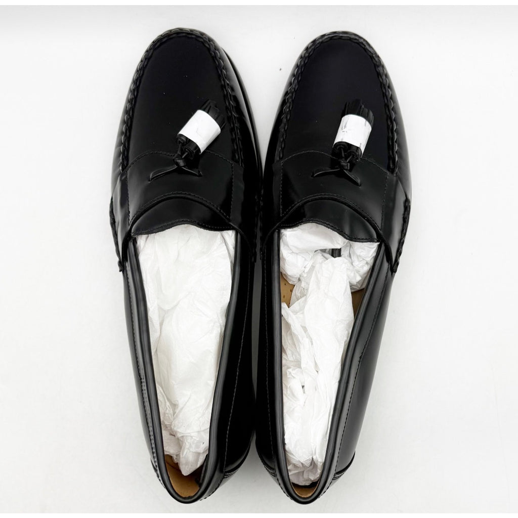 JOHNSTON & MURPHY Mens Hayes Tassel Dress Loafers Size 11.5 Black Leather NWOB