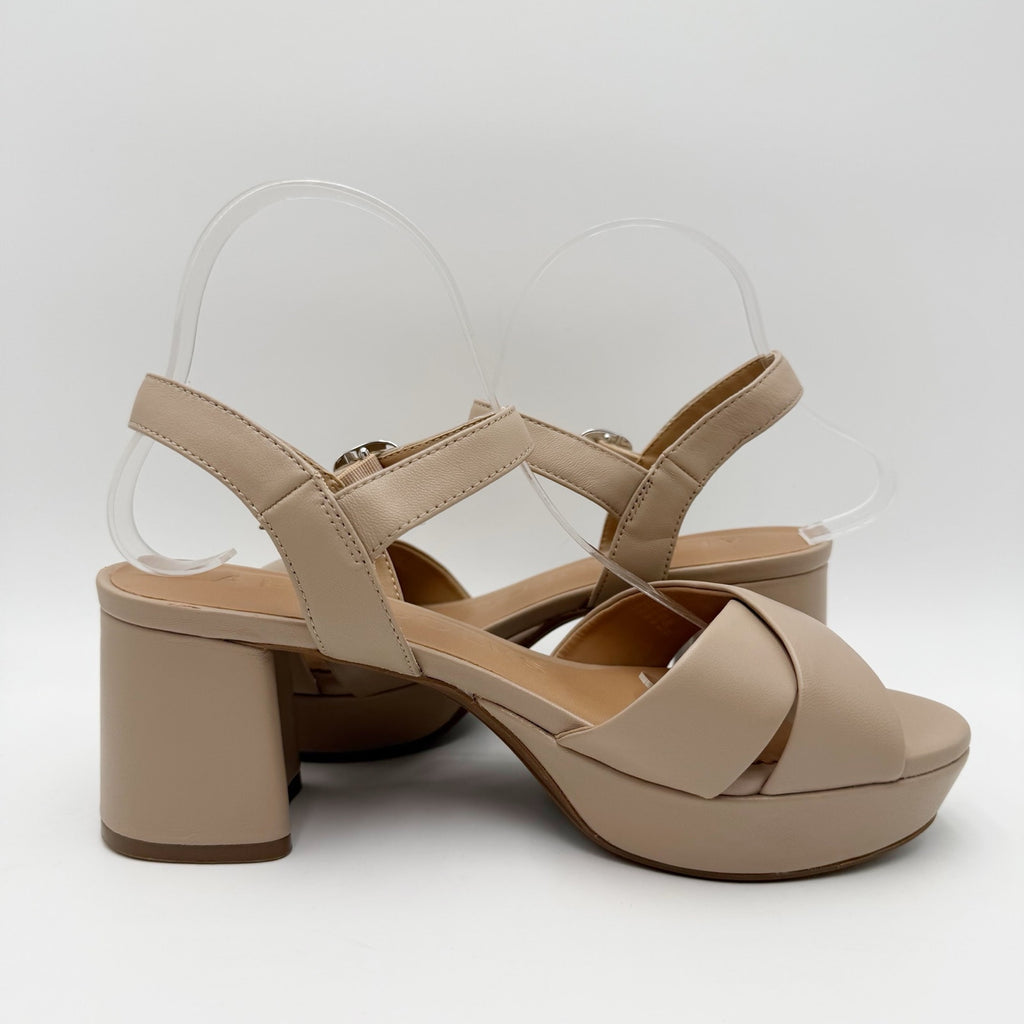 Aerosoles Womens Cosmos Platform Sandals Size 8.5 M Beige NWOB
