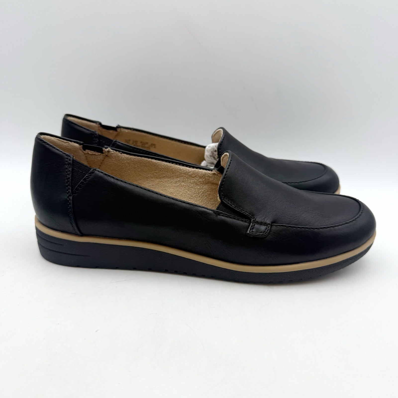 SOUL Naturalizer Womens Idea Moc Loafers US 7 M EU 37 Black Vegan Leather NIB