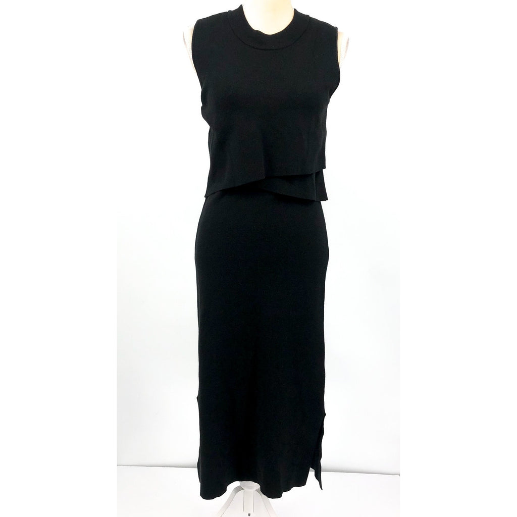 RIPE Women's Layered Knit Nursing Dress Small Black Sleeveless Stretch NWT