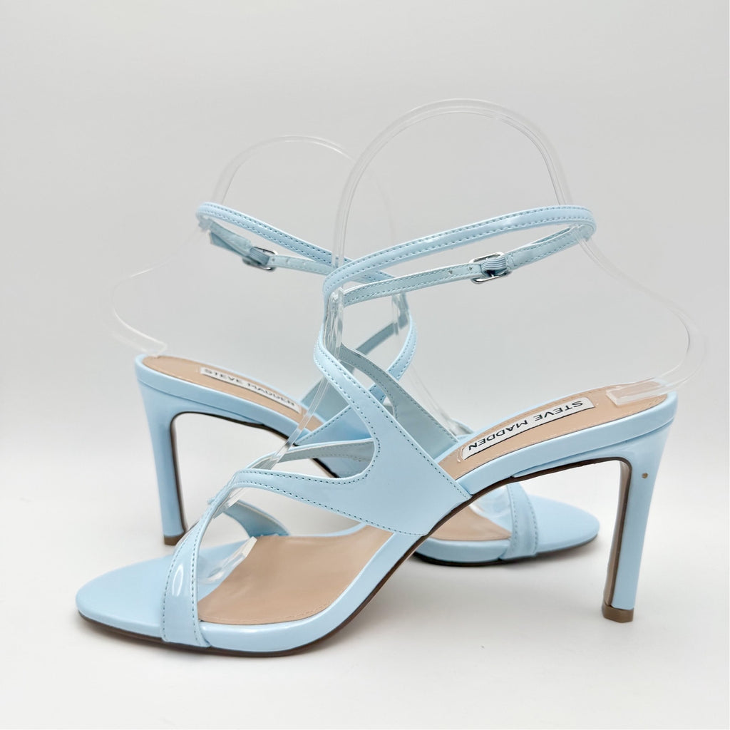 Steve Madden Womens Gracia Heel Sandals Size 7 M Blue Vegan Leather NIB