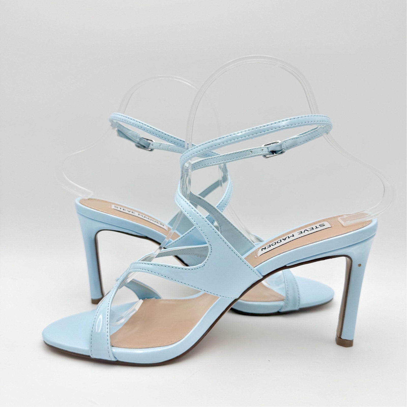 Steve Madden Womens Gracia Heel Sandals Size 7 M Blue Vegan Leather NIB