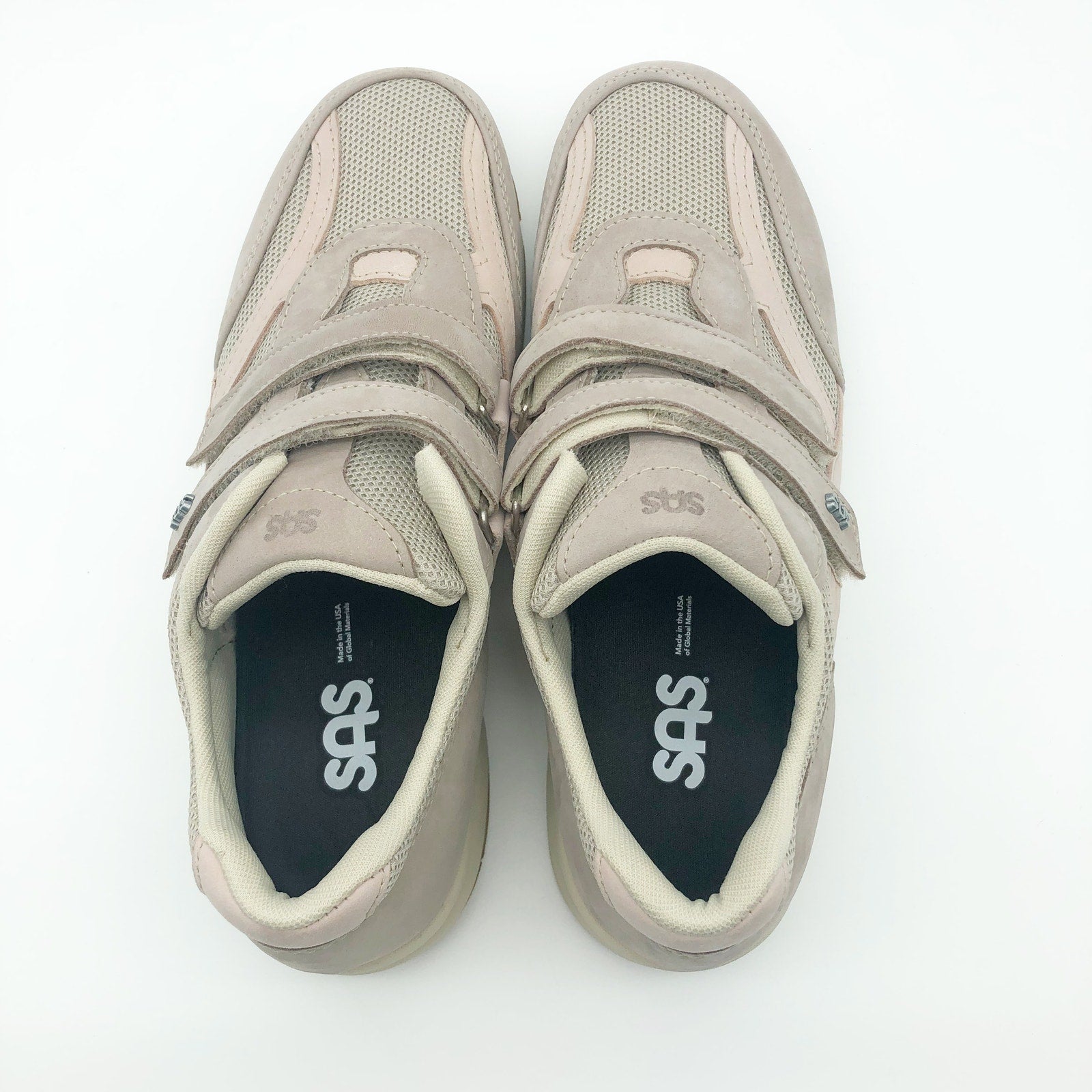 SAS Womens Tour Mesh Comfort Walking Sneakers Size 7.5 WW Taupe Pink NIB