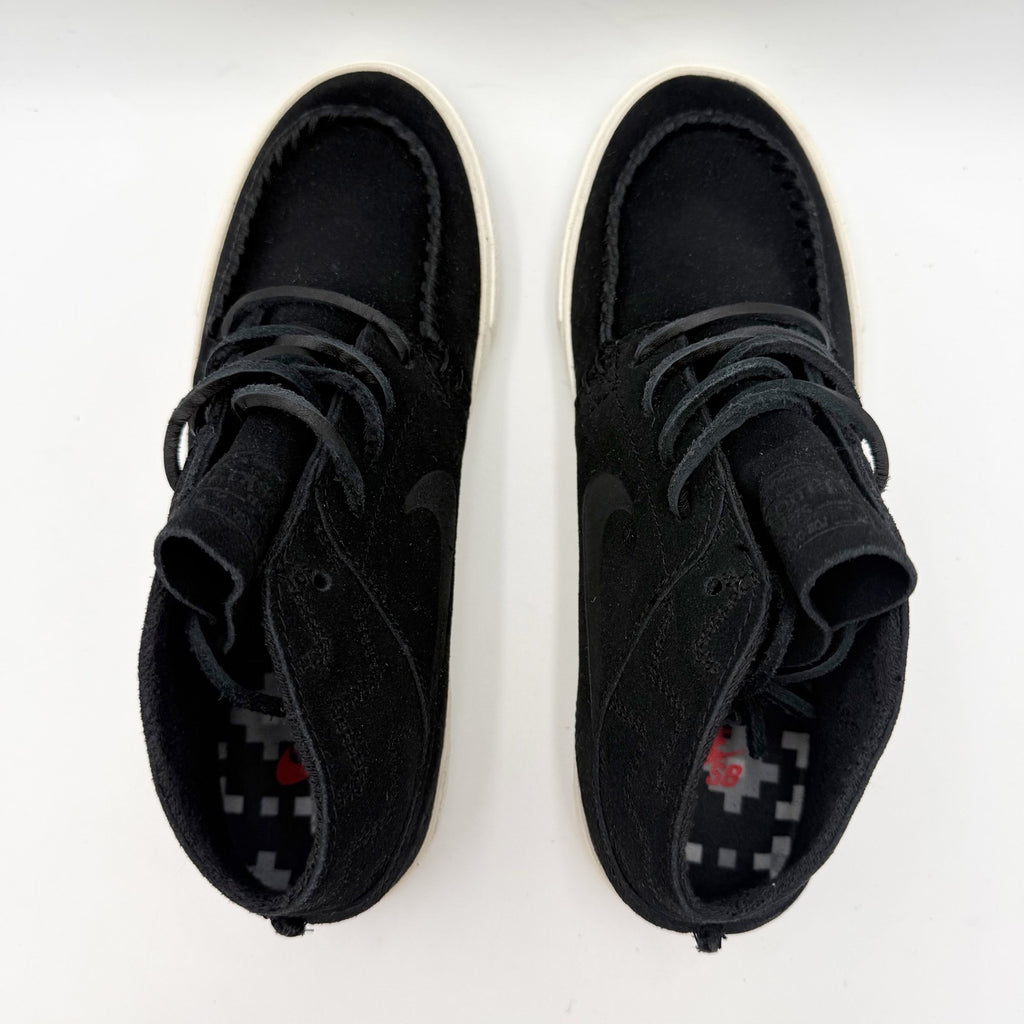 Nike Big Kids Zoom Stefan Janoski Mid SB Sneakers Size 5.5 Black Leather NWOB