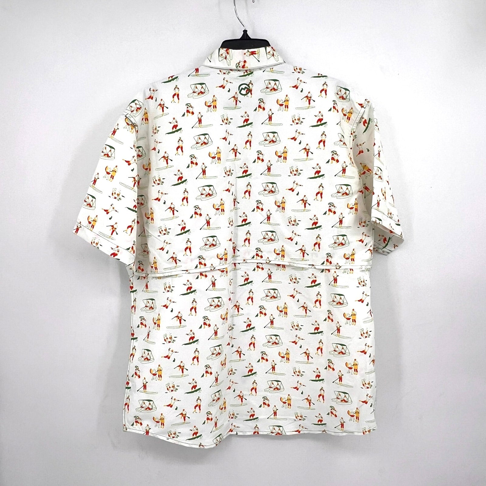 MAGELLAN OUTDOORS Laguna Madre Luchadores Fishing Shirt Medium White Multi NWOT