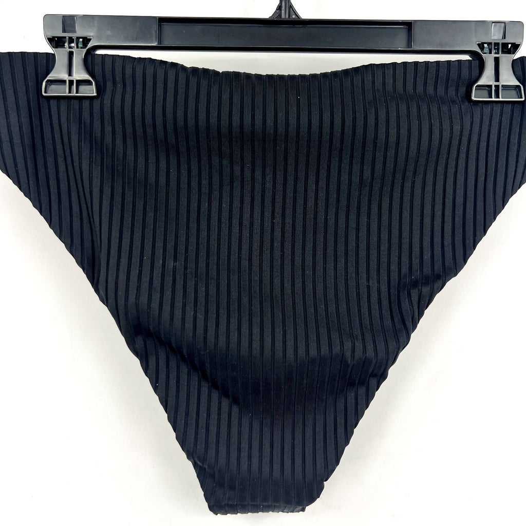 L*SPACE Women's Savannah Classic High Waist Bikini Bottoms Large Black NWT