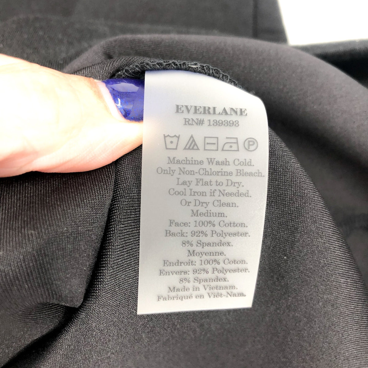 EVERLANE Scuba Tunic Dress XS Black Thick Knit Relaxed Fit 3/4 Sleeve NWOT