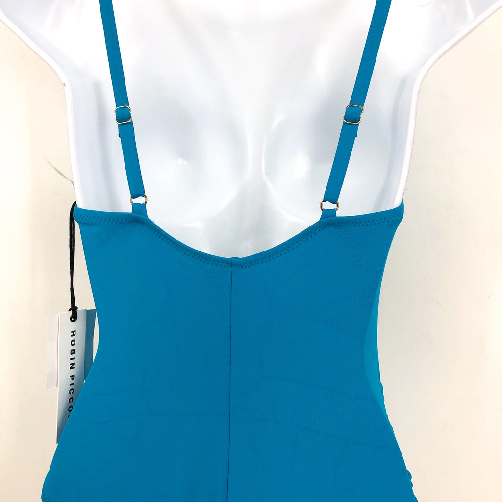 ROBIN PICCONE Women's Aubrey Keyhole One-Piece Swimsuit Size 8 Cyan Blue NWT