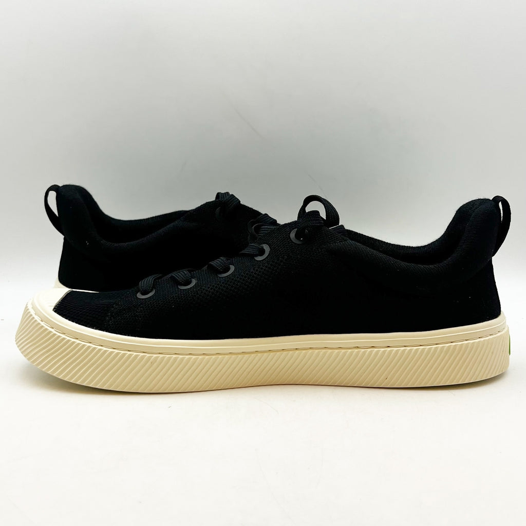 Cariuma IBI Low Casual Sneakers Mens 8.5 Womens 10 Black Bamboo Knit NIB