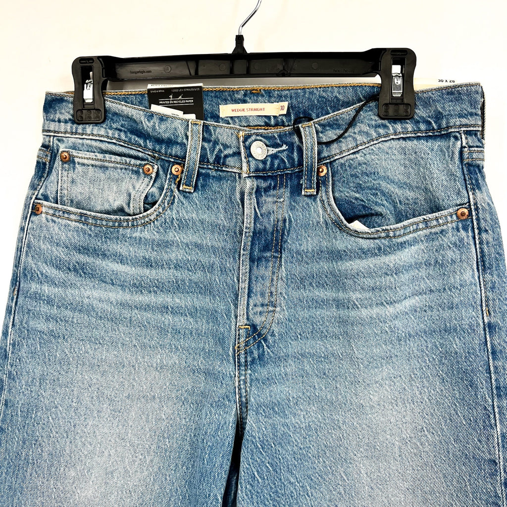 LEVI'S Womens Wedgie Straight Jeans 30x28 US 10 Calling All Blue 34964-0178 NWT
