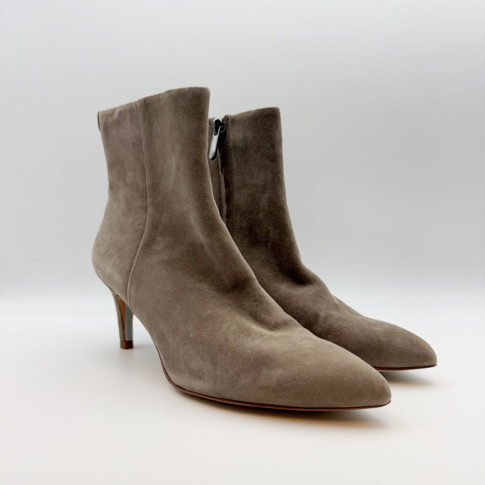 Sam Edelman Womens Ulissa Ankle Booties US 5 Tan Olive Suede Leather Heel NWOB