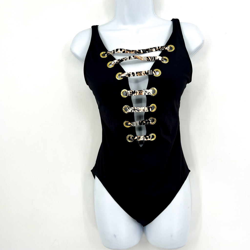 BLEU ROD BEATTIE Walk on the Wild Side One-Piece Swimsuit Size 6 Black NWT