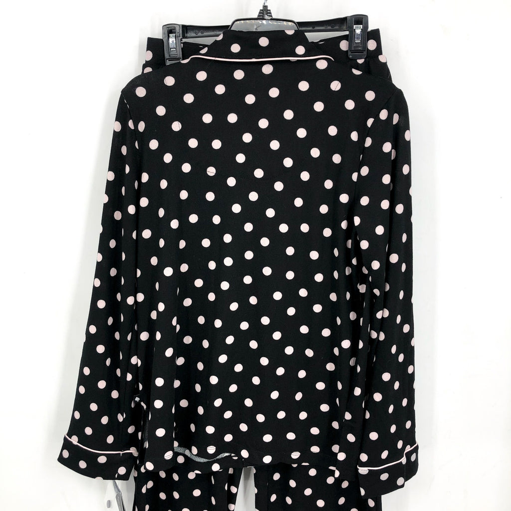 KATE SPADE Womens Long Sleeve Sweater Knit Pajama Set Small Black White Dot NWT