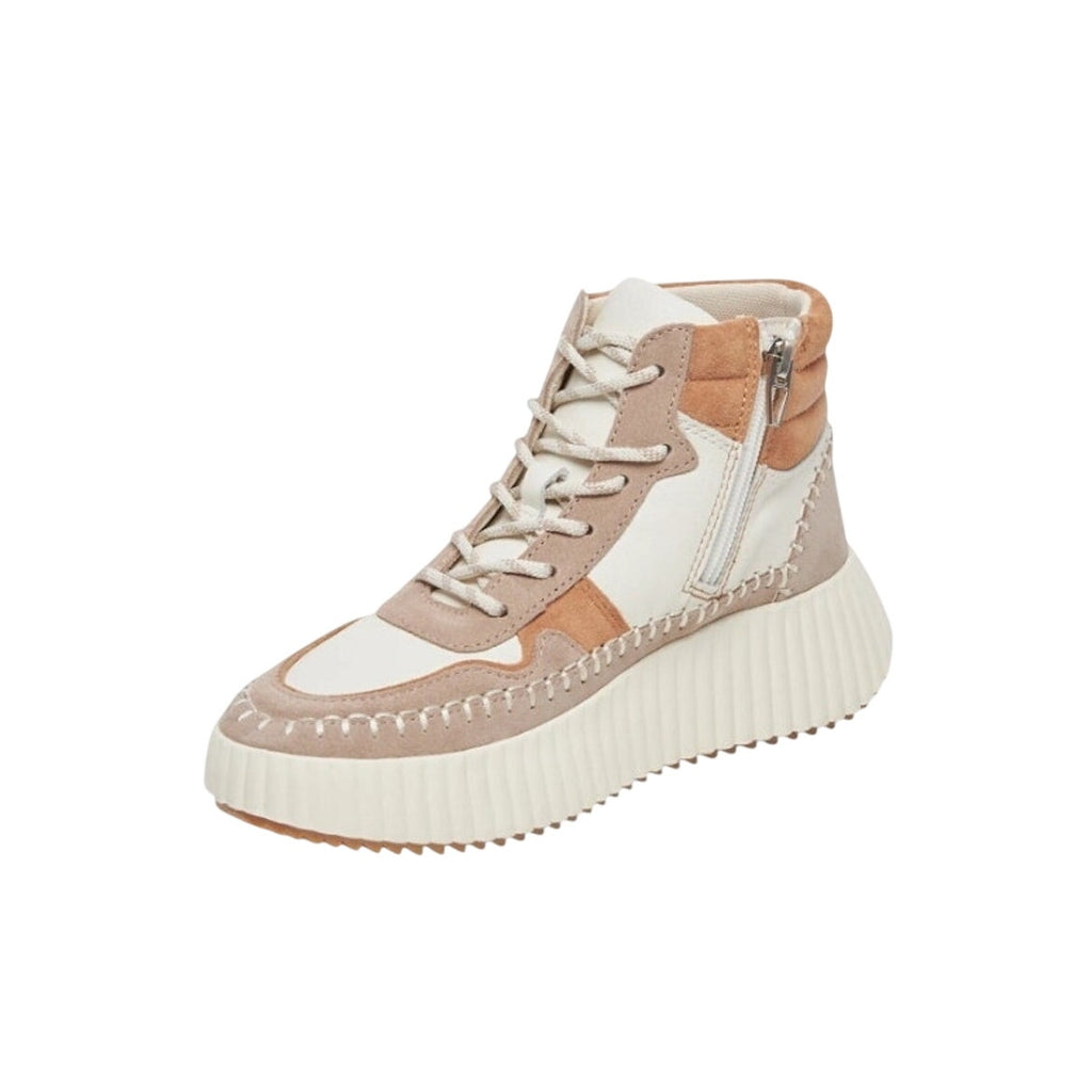Dolce Vita Womens Daley Hi-Top Casual Sneakers Size 7.5 M Tan White Suede NIB