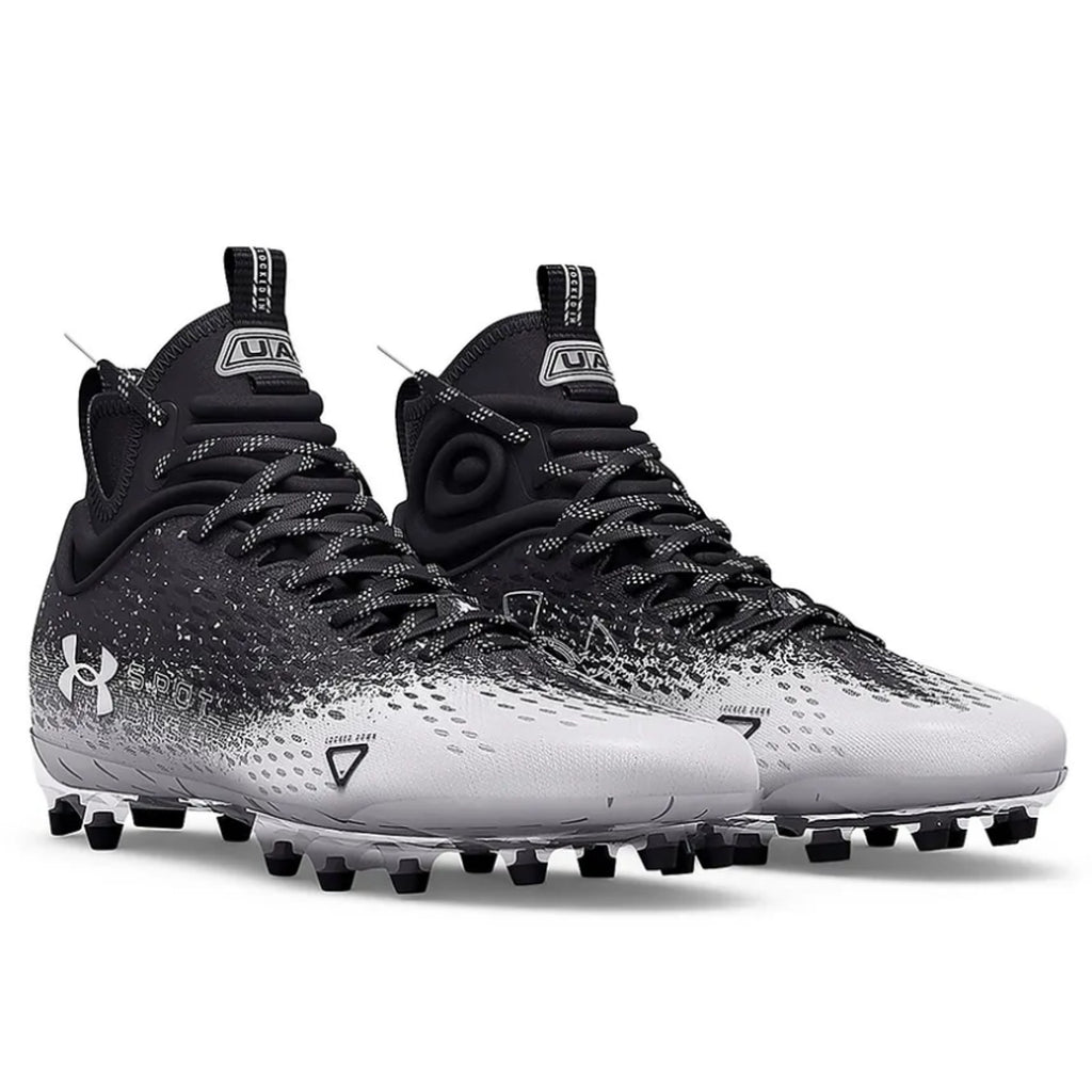 Under Armour Men's Spotlight Lux Mc 2.0 Football Cleats 10 Black White NIB