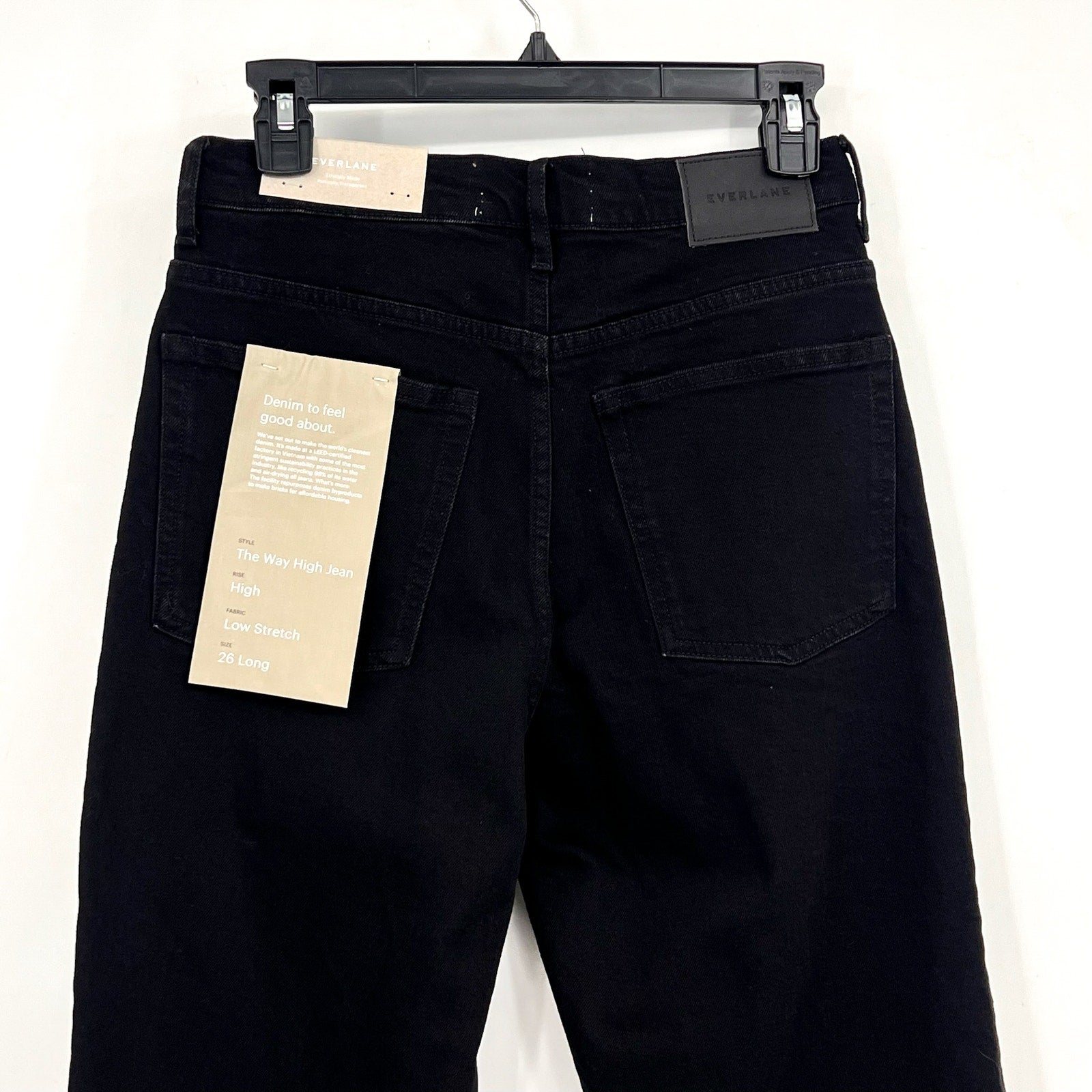 EVERLANE Women's The Way-High Jeans Size 26 Long US 2 Coal Black Low Stretch NWT