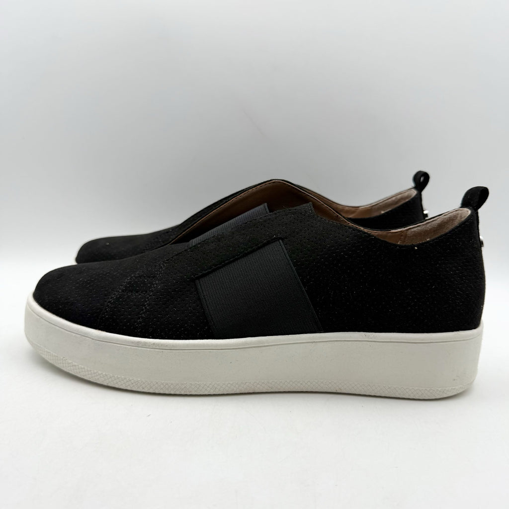 Steve Madden Womens Brad Sneaker US 9.5 Black Vegan Suede Slip On NWOB