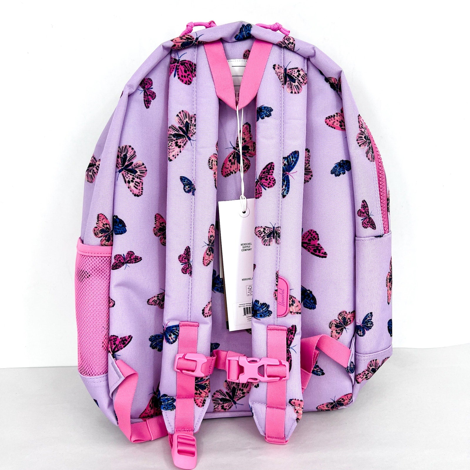 HERSCHEL HERITAGE Youth Backpack 26L Purple Lavendula Butterflies NWT