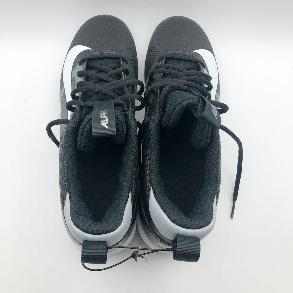 Nike Men's Alpha Menace 4 Shark Football Cleats 12 WIDE Black Grey White NWOB
