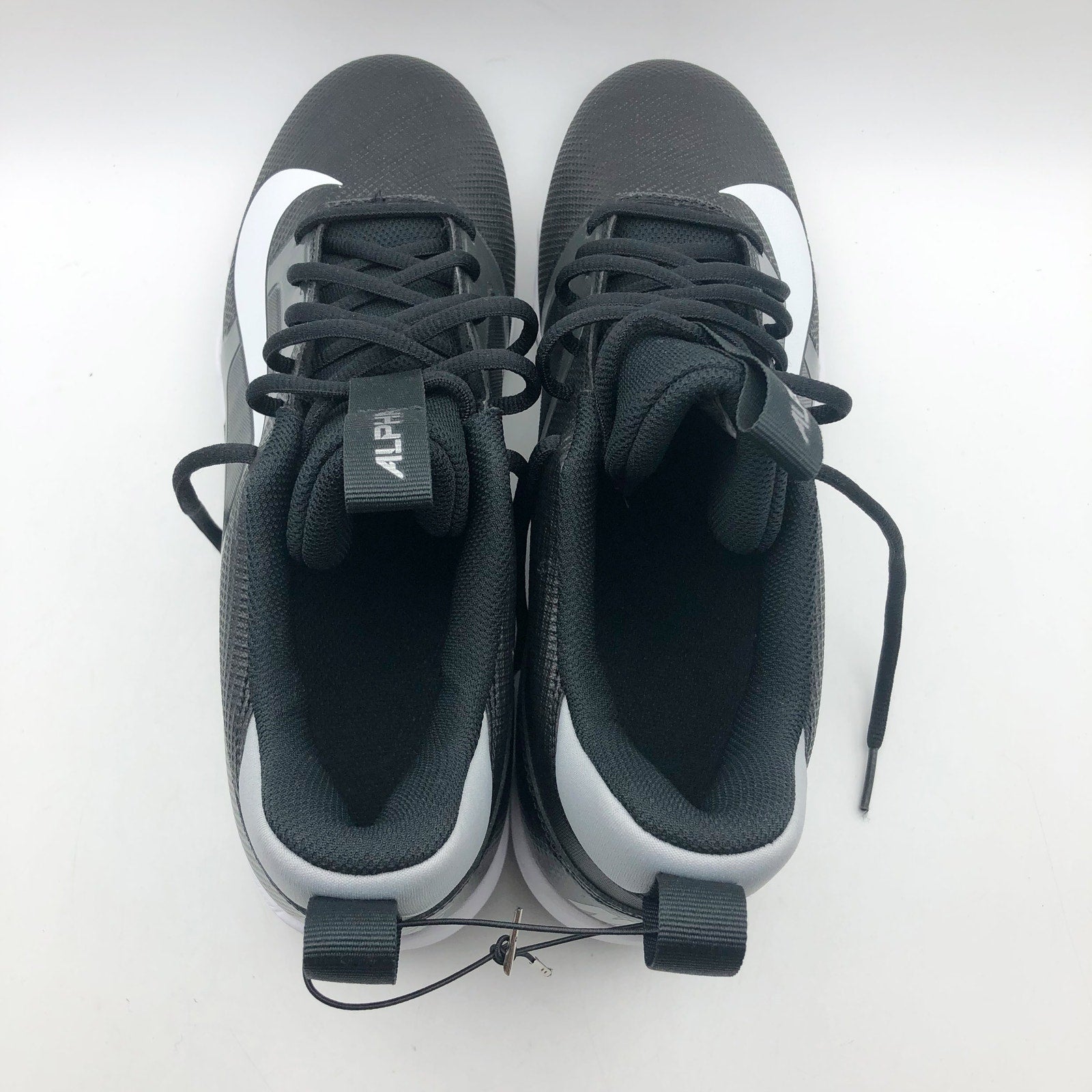 Nike Men's Alpha Menace 4 Shark Football Cleats 12 WIDE Black Grey White NWOB