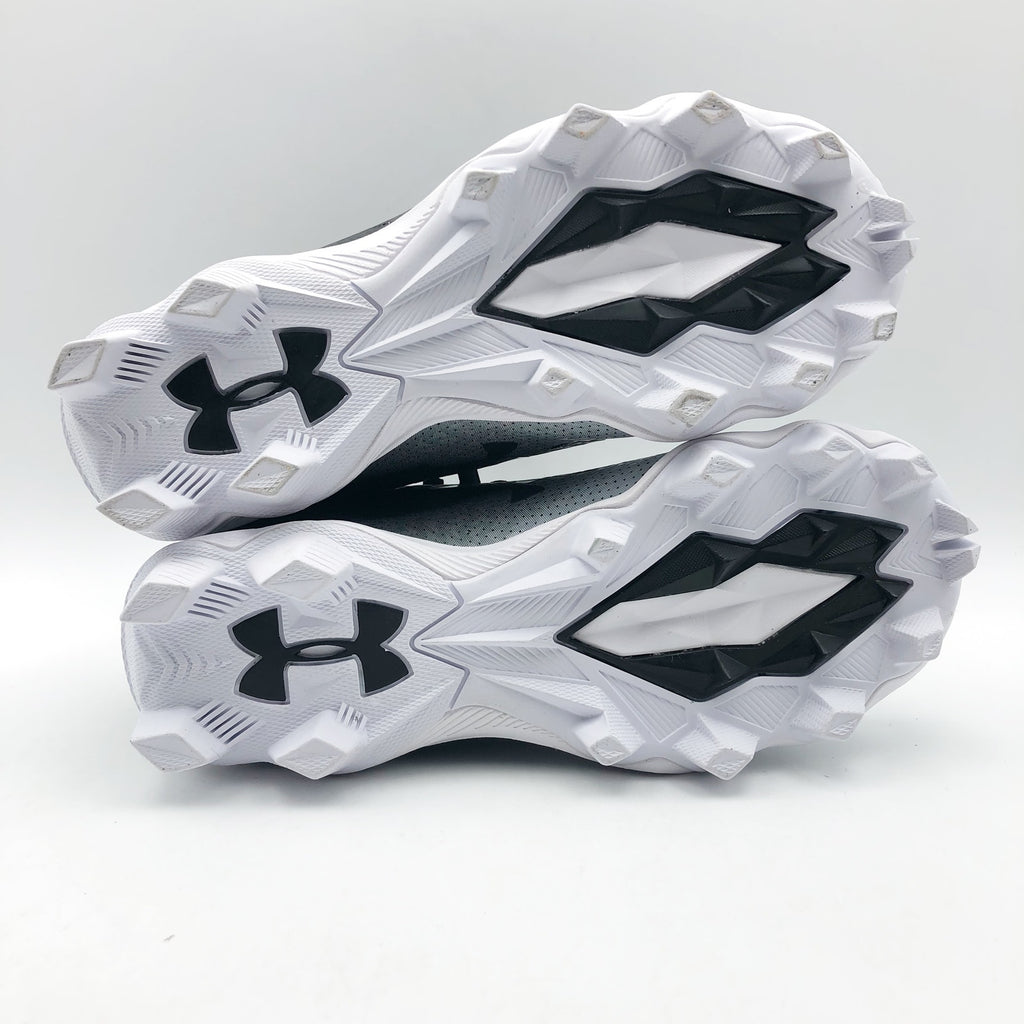 Under Armour Spotlight Fran 4.0 Football Cleats Youth Size 2 Black White NWOB