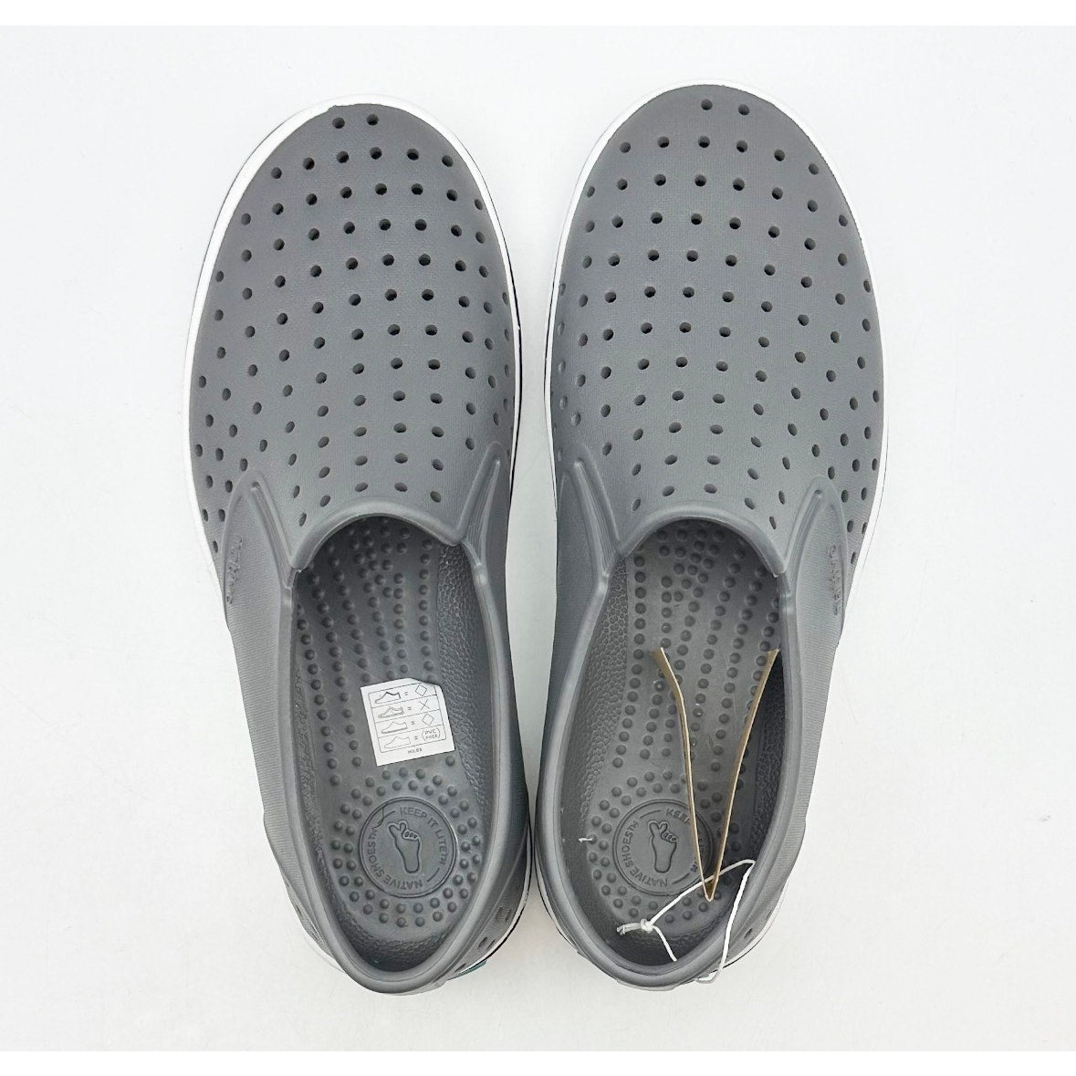 NATIVE Adult Miles Summer Sneaker Mens 5 Womens 7 Dublin Grey Shell White NWOB