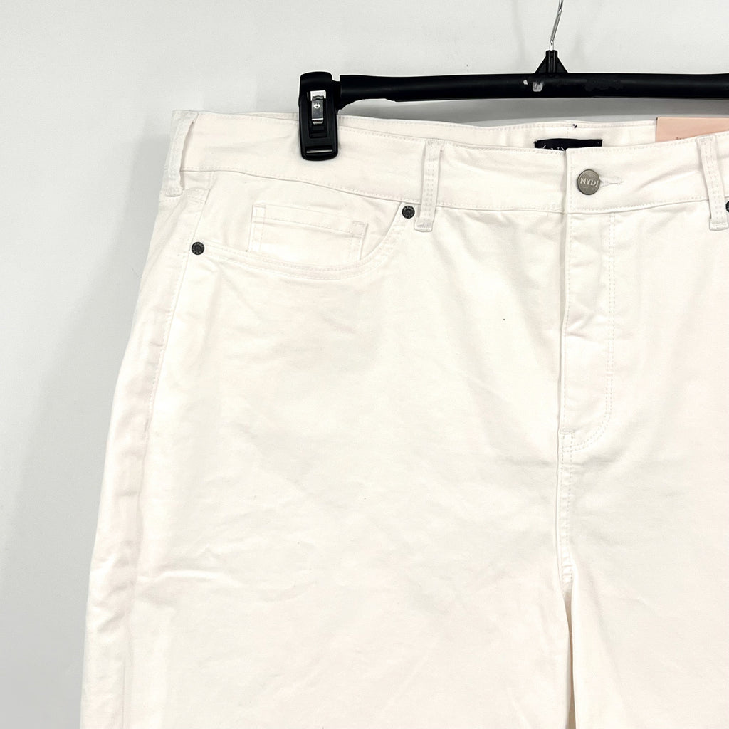 NYDJ Womens Ella Denim Shorts Size 24W Optic White 8" Inseam NWT