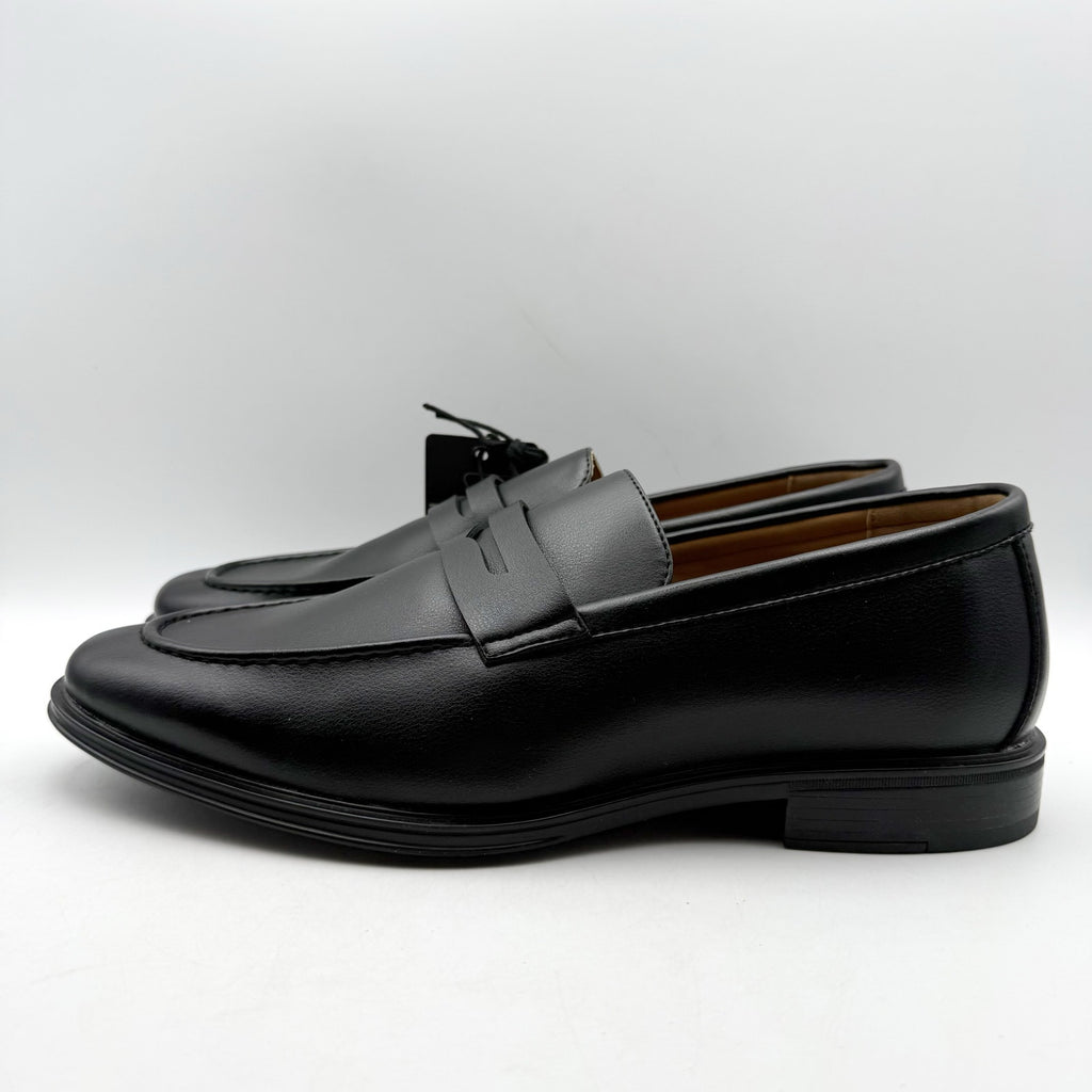 Vance Co. Mens Phineas Penny Loafers SIZE 11 WIDE EU 44 Black Leather NWOB