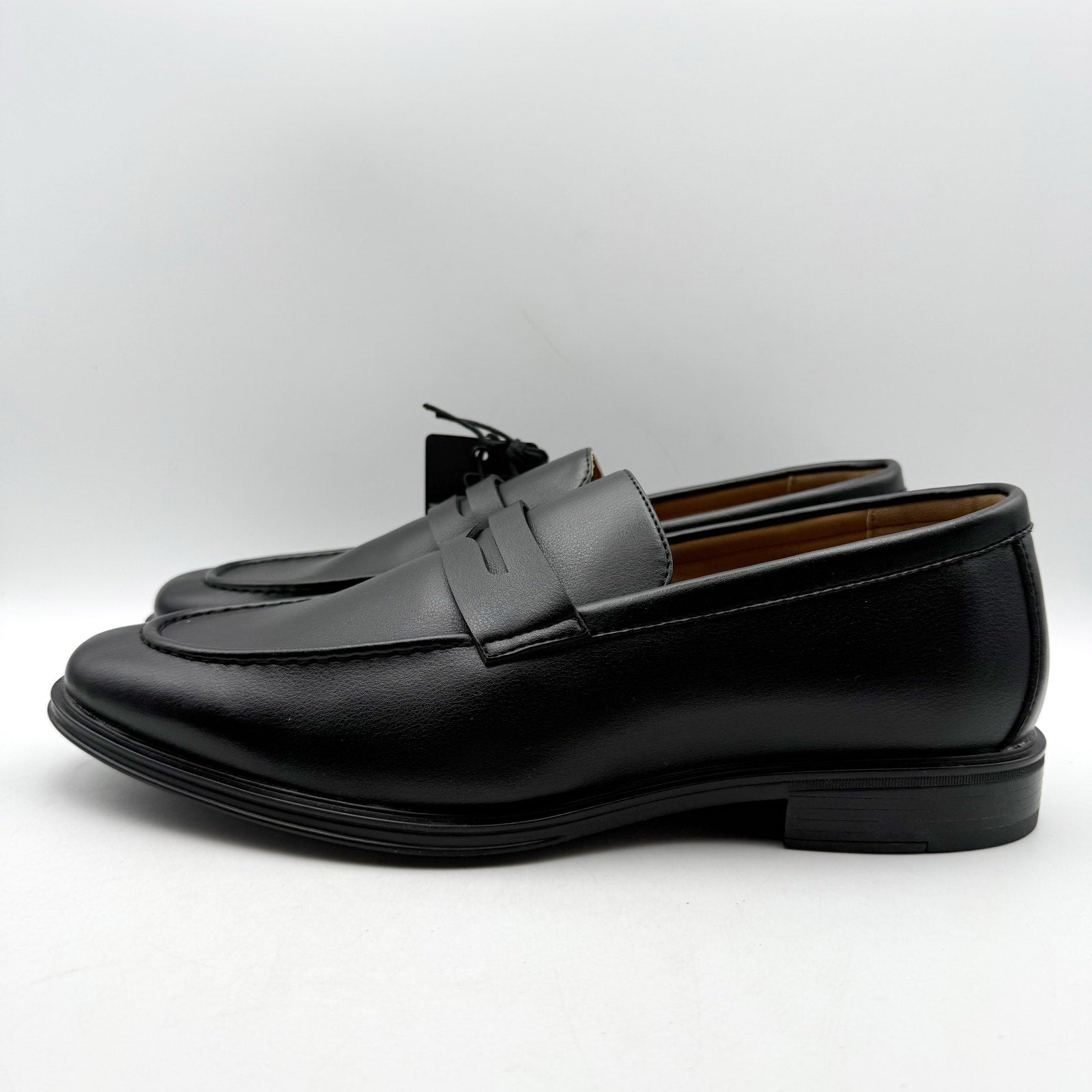 Vance Co. Mens Phineas Penny Loafers SIZE 11 WIDE EU 44 Black Leather NWOB