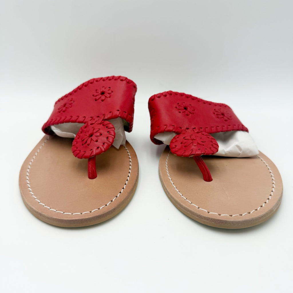Jack Rogers Womens Jacks Flat Sandals Size 10 M Red Leather NWOB