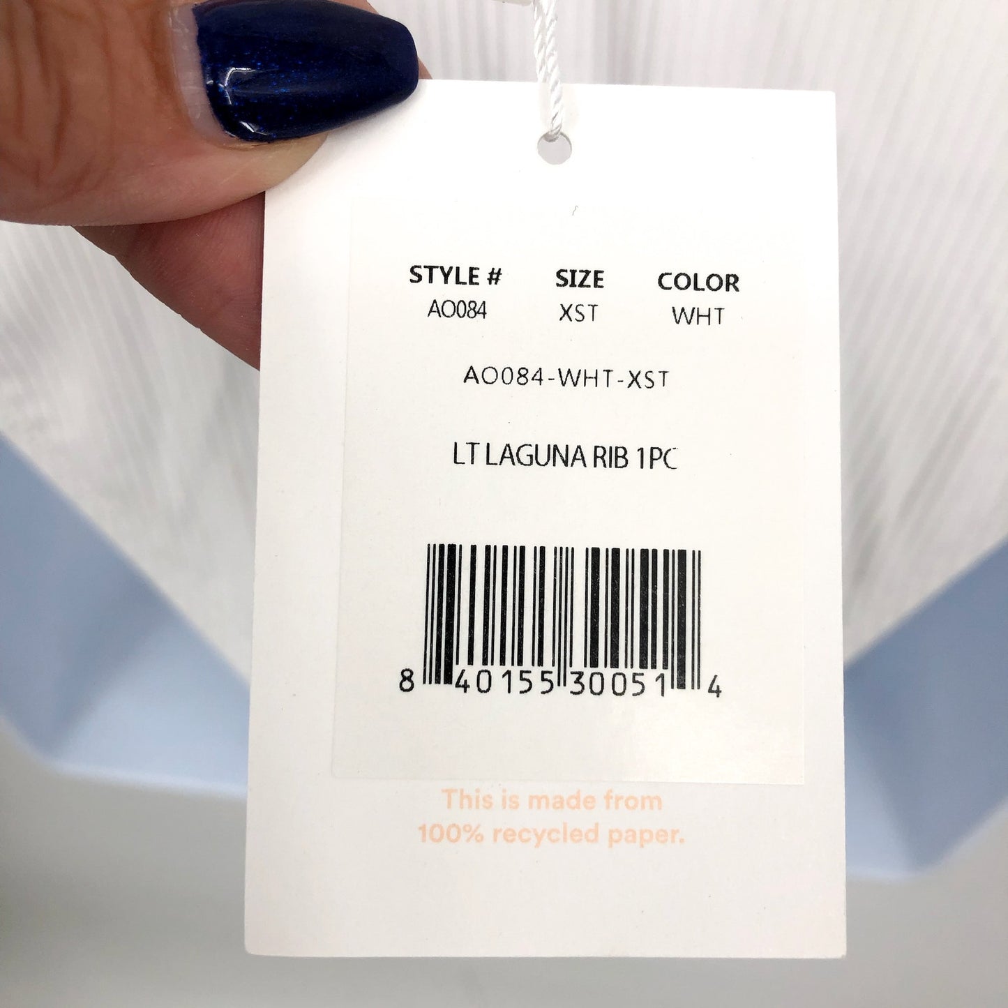 ANDIE SWIM Laguna Ribbed One Piece Swimsuit White XS Tall US 0-2