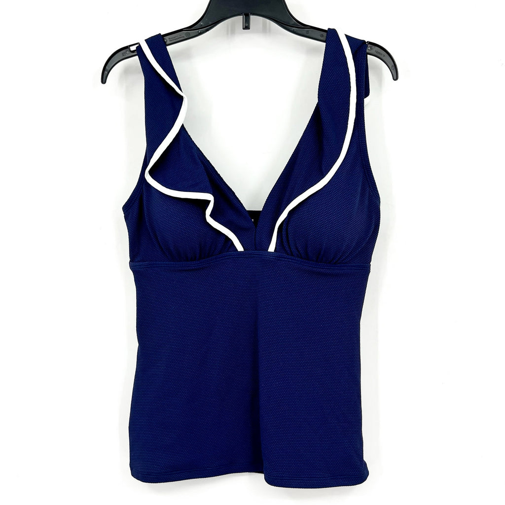 TOMMY BAHAMA Women's Island Cays Cabana Tankini Top XS Navy Blue Ruffle NWT