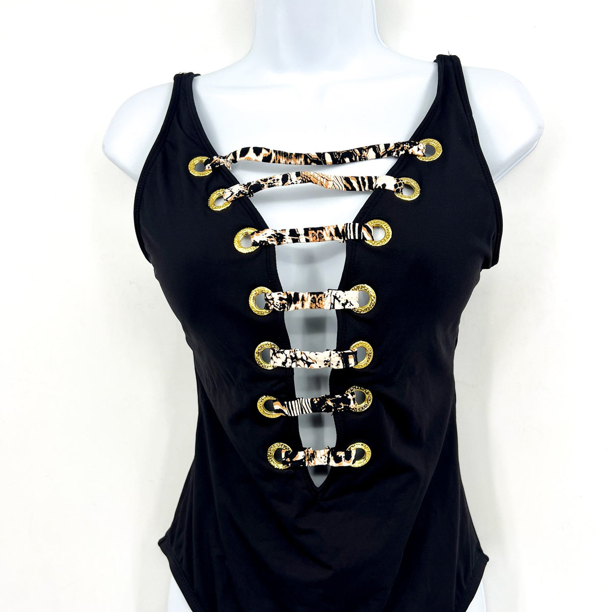 BLEU ROD BEATTIE Walk on the Wild Side One-Piece Swimsuit Size 6 Black NWT