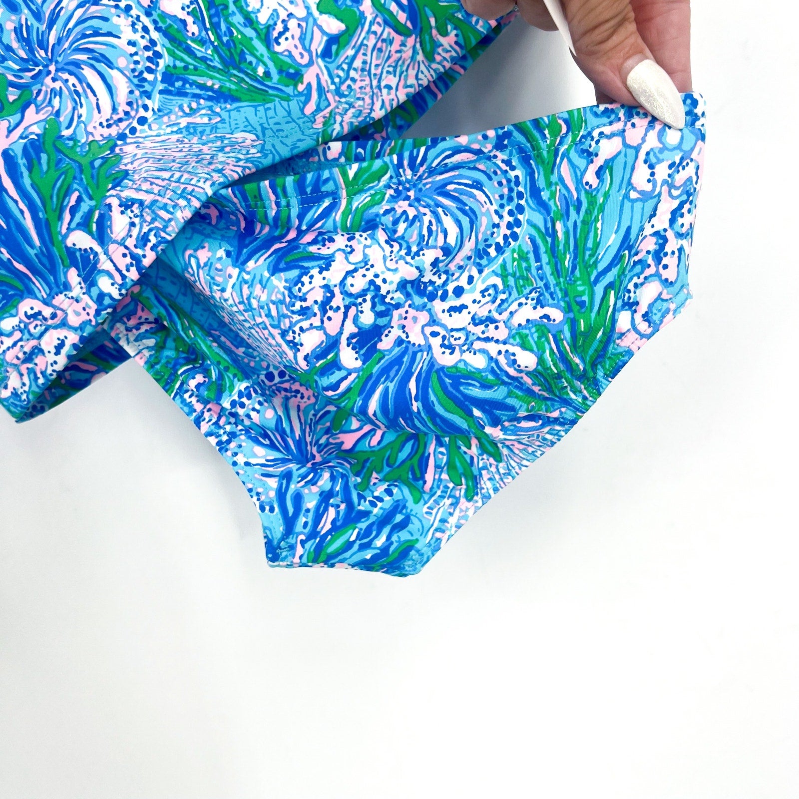 LILLY PULITZER Girls Bobby Rashguard Swimsuit Set Size 7 Los Olas Aqua Blue NWT