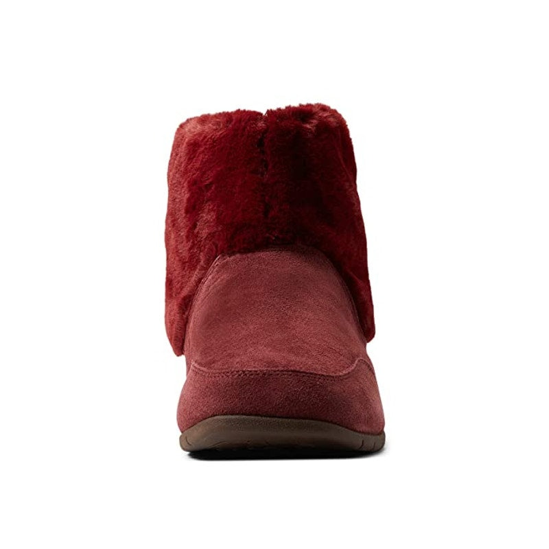 Vionic Womens Maizie Slipper Boots Size 7 Burgundy Red Suede Supportive NWOB