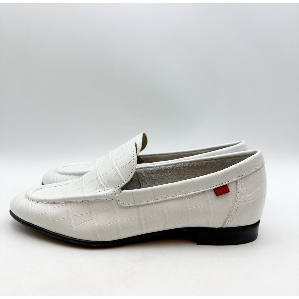 Marc Joseph New York Womens Madison Ave Loafers Size 5 M White Croco Leather NIB