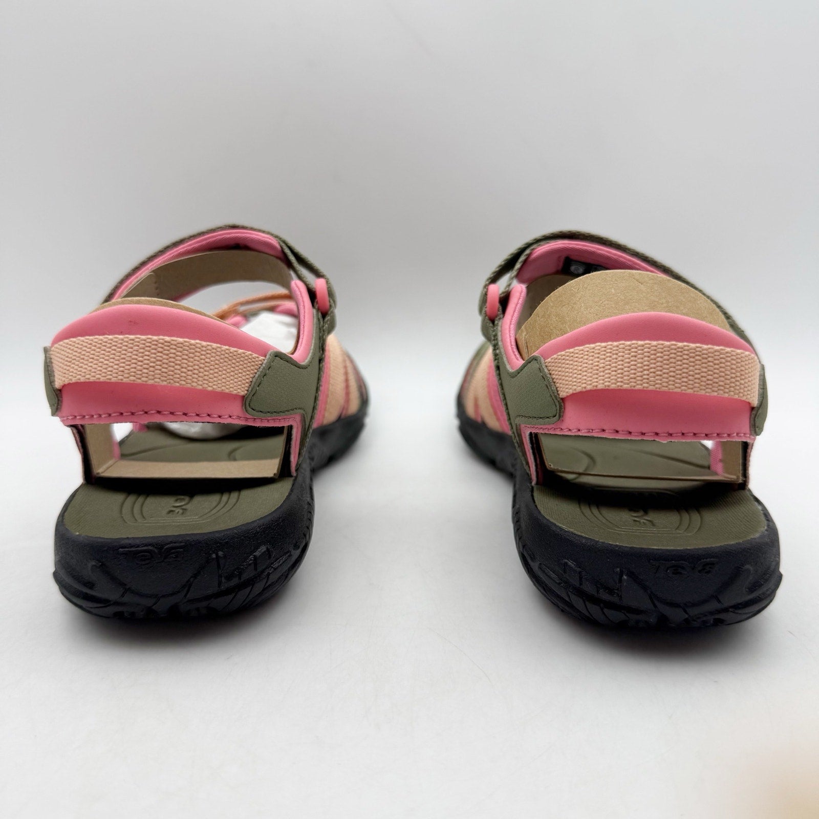 Teva Girls Tirra Leather Sandals US 1 EU 32 Green Pink Waterproof NIB